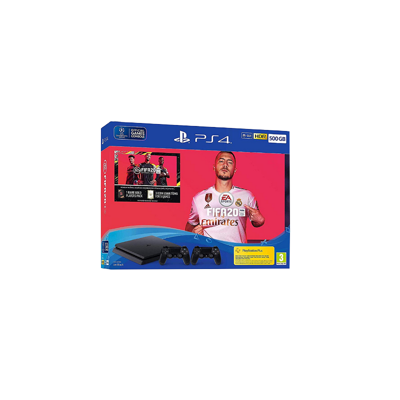 shoppi -  PS4 Slim 500 Go Noir + FIFA 20 Et deux manettes