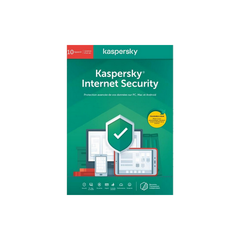 shoppi - KASPERSKY INTERNET SECURITY 2020 - 1 AN / 10 POSTES